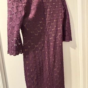 Ronni Nicole Purple Lace Midi Dress